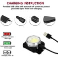 thumbnail image 4 of Traje de luz para bicicletas Luz de bicicleta recargable USB, luz de bicicleta LED COB delantera y trasera superbrillante alimentada por batería Luz de bicicleta de 100 lm para conducción nocturna (, 4 of 7
