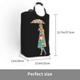 thumbnail image 3 of Waterproof Collapsible Laundry Hamper, Walking Girl Aluminum Handle Laundry Bag Storage Basket, 50L, 3 of 6