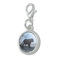 thumbnail image 2 of Black Panther Leopard Jaguar Forest Antiqued Bracelet Pendant Zipper Pull Charm with Lobster Clasp, 2 of 4