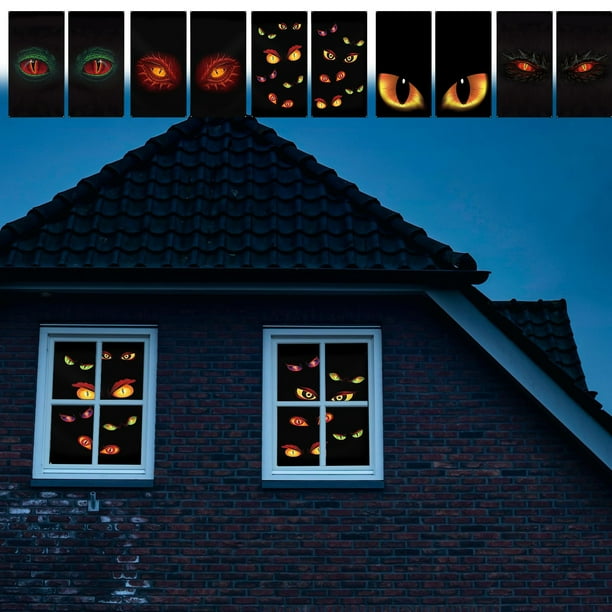 Pieza de Pegatinas de Ventana de Miedo de Halloween, Ojo de Lagarto, Ojo de Búho, Cortinas para Dormitorio, Sala de Estar, Cortinas, Decoración de Halloween