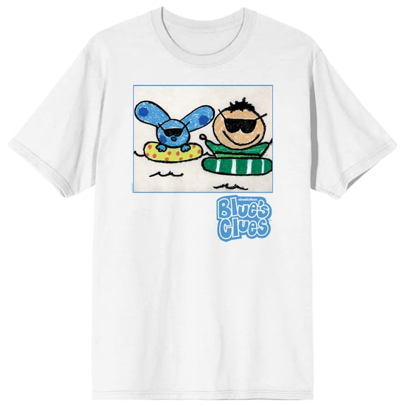 Blue's Clues Everybody Play Crew Neck Short Sleeve White T-shirt - Medium