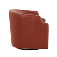 thumbnail image 2 of Pemberly Row Caramel Top Grain Leather Swivel Glider Barrel Chair, 2 of 10