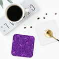 thumbnail image 5 of Kll Square Drink Coasters Set Of 4,Pu Leather Absorbent Coasters Set Decorative Coffee Cup Coasters Housewarming Gift For Home Decor-Purple Glitter, 5 of 9