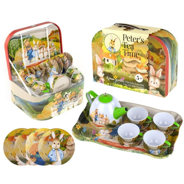 Set para fiestas de té Regal Games Peter Rabbit para niños de más de 5 años con funda