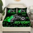 thumbnail image 2 of Erosebridal Dirt Bike Fitted Sheet Full,Extreme Sports Bedding Set Full Size,Checkered Room Decorative,Lightweight,3 Pieces(No Top Sheet), 2 of 6