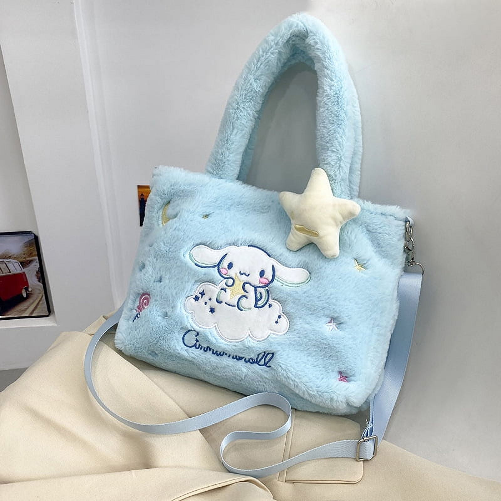 Cute Cinnamoroll Dog Plush Crossbody Bag with Adjustable Shoulder Strap Kawaii Handbag with Buckle Kitty Family Wallet Purse Shoulder Bag Coin Pouch Accessories for Women Girls Walmart