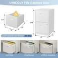 thumbnail image 3 of 2 Drawer File Cabinet with Lock, Metal File Cabinets for Home Office, Under Desk Storage, Printer Stand, Office File Cabinets for Letters and File Boxes, Assembly Required, White, 3 of 16