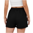 thumbnail image 4 of THDHVS Womens Shorts,Casual Shorts for Women,Womens Solid Linen Casual Shorts High Waisted Shorts Summer Flowy Beach Drawstring Shorts Black XL, 4 of 7