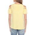 thumbnail image 3 of White Mark Casual Cold Shoulder Lace Trim Knit Blouse, Women's, 3 of 6