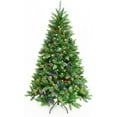 thumbnail image 2 of Prelit Christmas Tree Artificial Hinged Xmas Tree with Stand,Multicolor Lights,Decorated for Home Holiday,5FT, 2 of 7