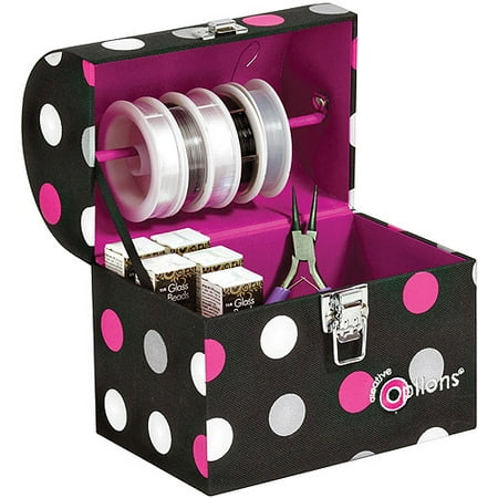 Creative Options Treasure Trunk 6.875"X5"X7.875"-Black/Magenta/Silver