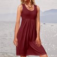 thumbnail image 6 of ZHOGXU Women's Dress Sleeveless Round Neck Solid Color Fashion Comfortable Breathable Dresses For Casual Daily Wear,Wine,L, 6 of 8