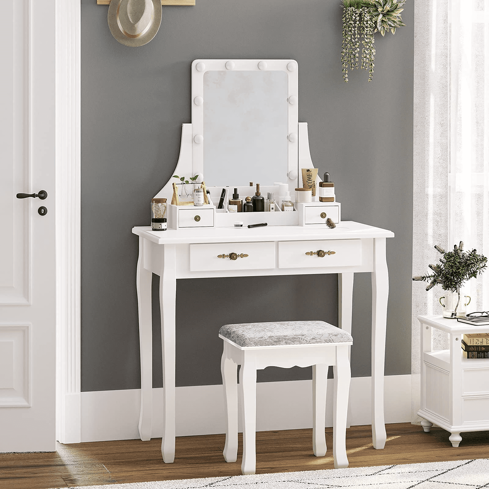 Details about   Amelia Vanity Set Dressing Table With Mirror & Stool Children Kids Wooden White 