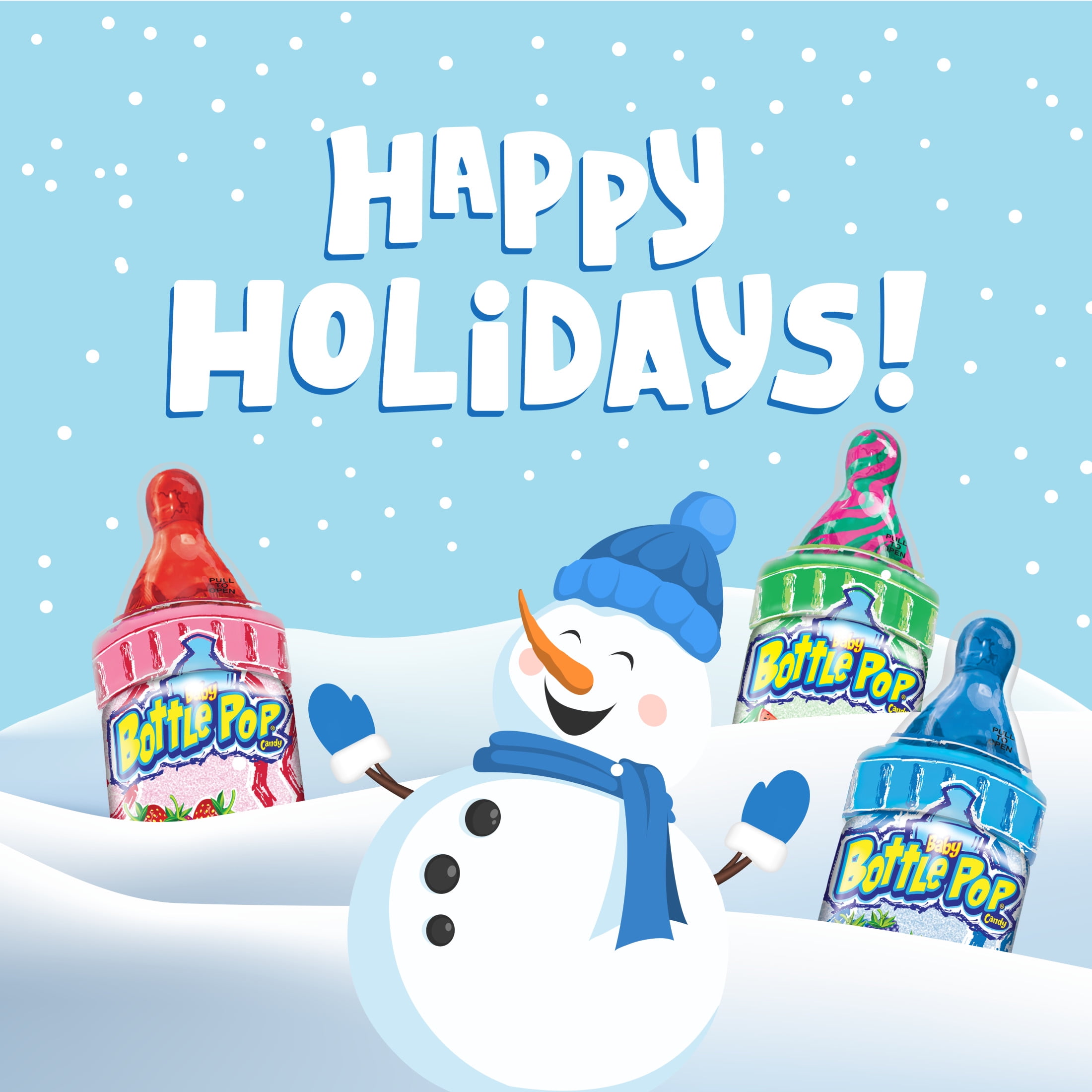 (5 pack) Baby Bottle Pop Christmas Candy with Dipping Powder, Assorted Flavors, 1.1 oz, (Individual Item)