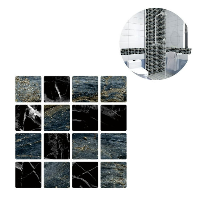Wweixi 30Pcs Self-adhesive 3D Wall Tile Stickers Kitchen Bathroom Mosaic Home Decor MSC067 1Set