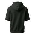 thumbnail image 5 of Mens Summer Hoodies Short Sleeve Lightweight Retro Loose Fit Basic Hooded Tops with Front Pocket Black S, 5 of 7