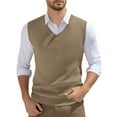 thumbnail image 1 of Men's Sleeveless Knitted Vest V-Neck Spring Plain Lightweight Workout Tank Top, 1 of 5