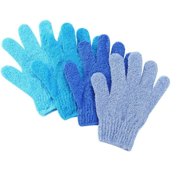 Slick- Exfoliating Gloves, 4 Pcs, Skin Exfoliator for Body, Shower Gloves, Scrub Gloves Exfoliating