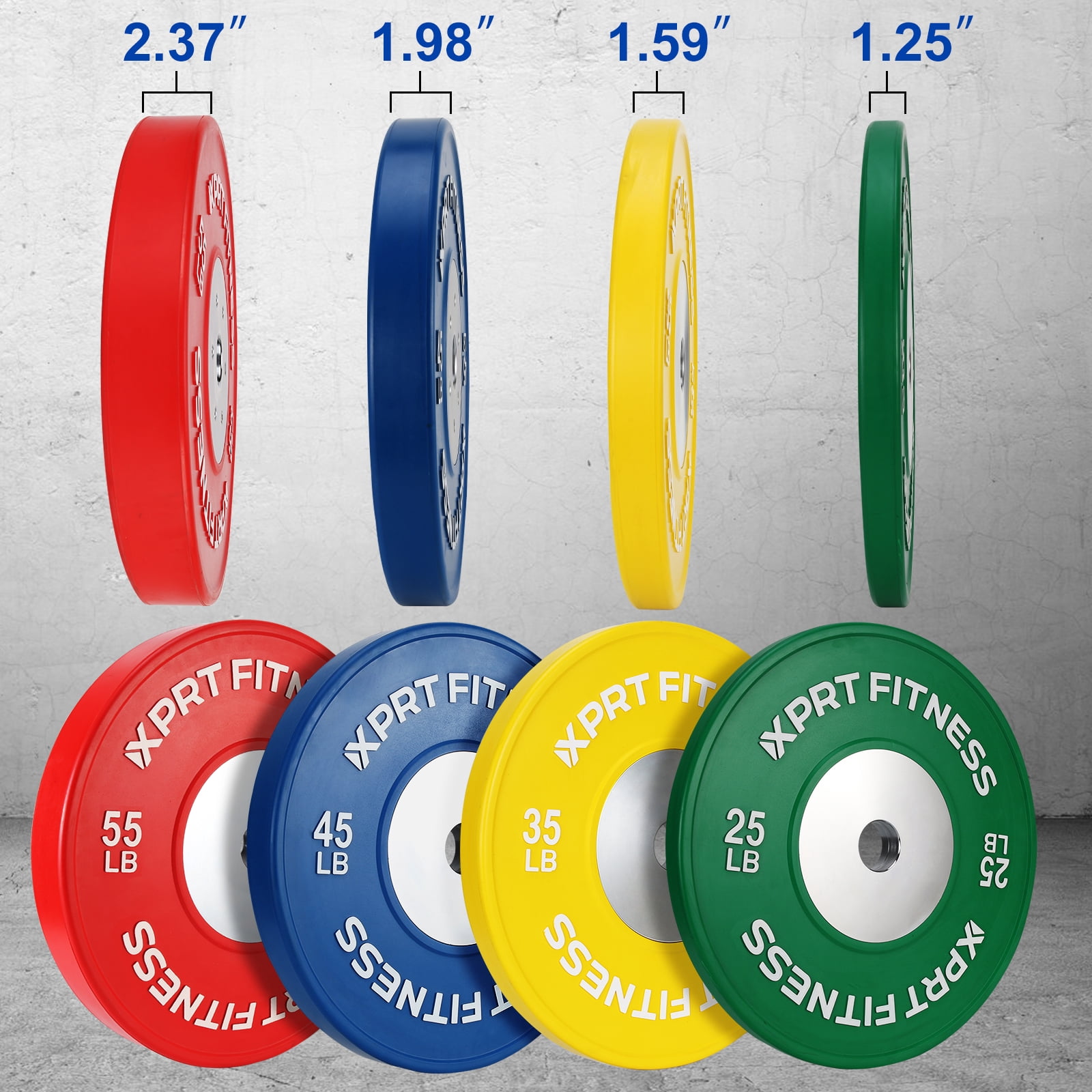 XPRT Olympic Competition Bumper Plate with Steel Core Insert, 25lb Green - Pair