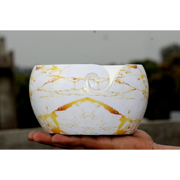 Wooden Yarn Bowl, Large Handmade Yarn Holder for Crocheting, Knitting Bowl for Knitters, Yarn Storage Bowl