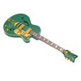 thumbnail image 4 of Modelo de guitarra eléctrica en miniatura de madera verde con soporte y estuche, réplica de instrumento musical, decoración de 10 pulgadas, 4 of 5