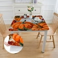thumbnail image 2 of BANET Autumn Pumpkins Print Square Tablecloth Washable Polyester Table Cloth for Square Tables Waterproof Wrinkle Free Stain Resistant Table Cover for Kitchen Dining Room white, 2 of 8