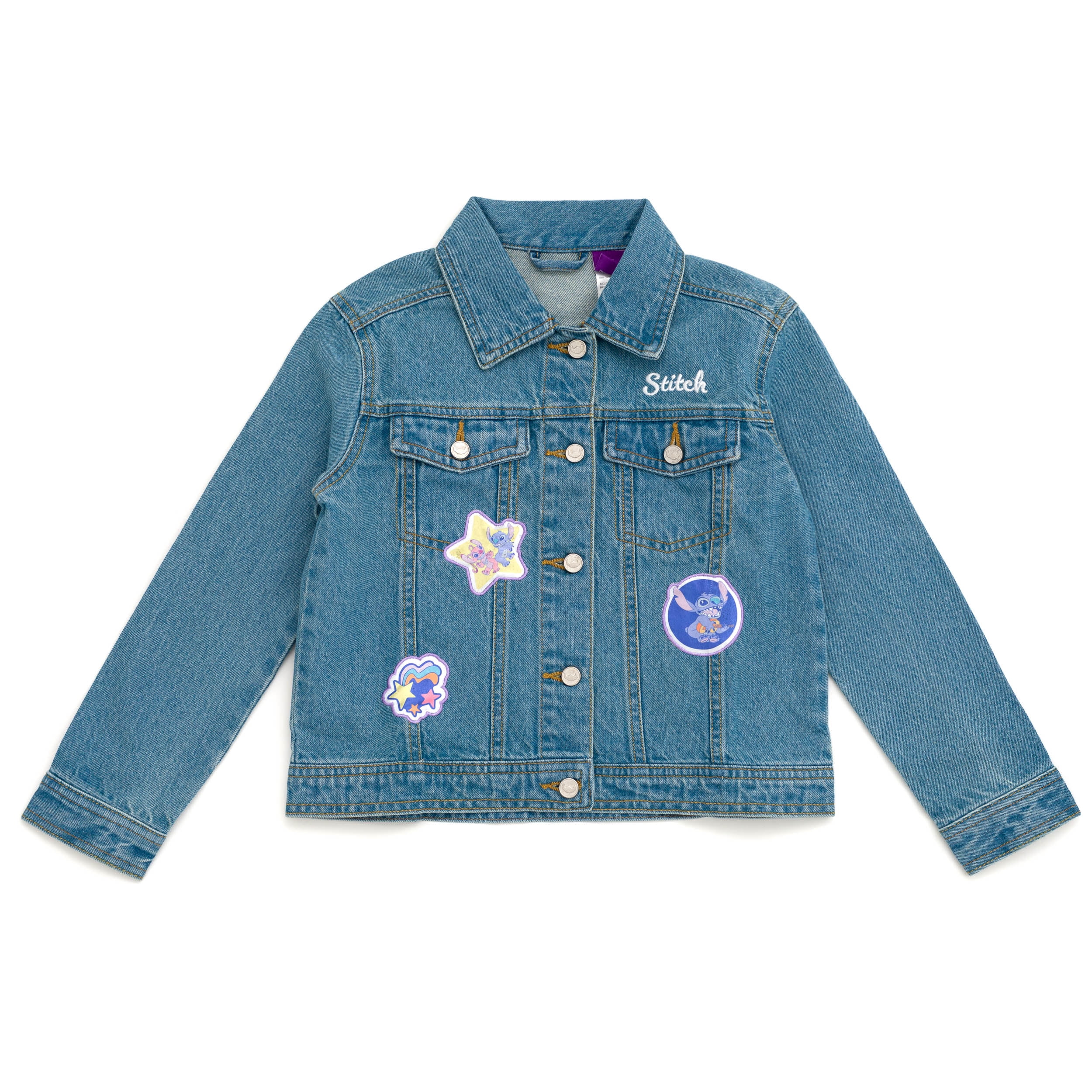Disney Little Mermaid Girls Light Blue Ariel Denim Jacket Size 4