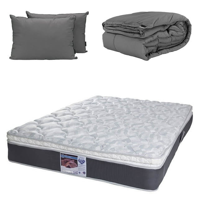 Colchon King Size Marte+Almohada 2Pack+Edredon Homy