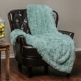 thumbnail image 2 of Chanasya Super Soft Shaggy Longfur Throw Blanket | Snuggly Fuzzy Faux Fur Lightweight Warm Elegant Cozy Plush Sherpa Microfiber Blanket | For Couch Bed Chair Photo Props - 60 "x 70" - Aqua Turquoise, 2 of 9