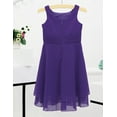 thumbnail image 7 of Sinleey Kids Big Girls' Knotted Waist Chiffon Flower Dress Wedding Party Bridesmaid Formal Dresses Purple 14, 7 of 7
