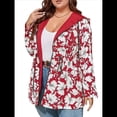thumbnail image 1 of Chaqueta Ligera Reversible con Capucha y Cremallera de Larga para Mujer, Cortavientos Informal, Impermeable. Rojo XL, 1 of 9