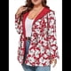thumbnail image 1 of Chaqueta Ligera Reversible con Capucha y Cremallera de Larga para Mujer, Cortavientos Informal, Impermeable. Rojo L, 1 of 9