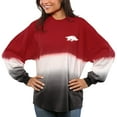 thumbnail image 2 of Women's Cardinal Arkansas Razorbacks Ombre Long Sleeve Dip-Dyed Spirit Jersey, 2 of 3