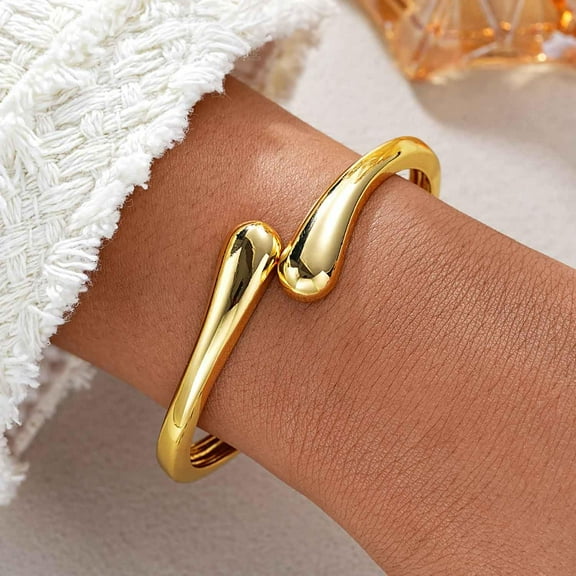 Gold Bangle Bracelets for Women Teens Twist Cuff Bracelet Jewelry Gifts