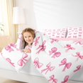 thumbnail image 4 of Manfei Princess Bowknot Ribbon 7-Piece Twin Bedding,Pink Dreamy Bow Tie Bedding Comforter Set,Pink Reversible, 4 of 7