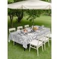 thumbnail image 4 of Outdoor Tablecloths with Umbrella Hole & Zipper, Vintage Slate Gray 60 x102 Inch Rectangle Tablecloths, Farmhouse Florals Leaf Coastal Sweet Home Waterproof Table Cloth, Patio Table Covers, 4 of 8