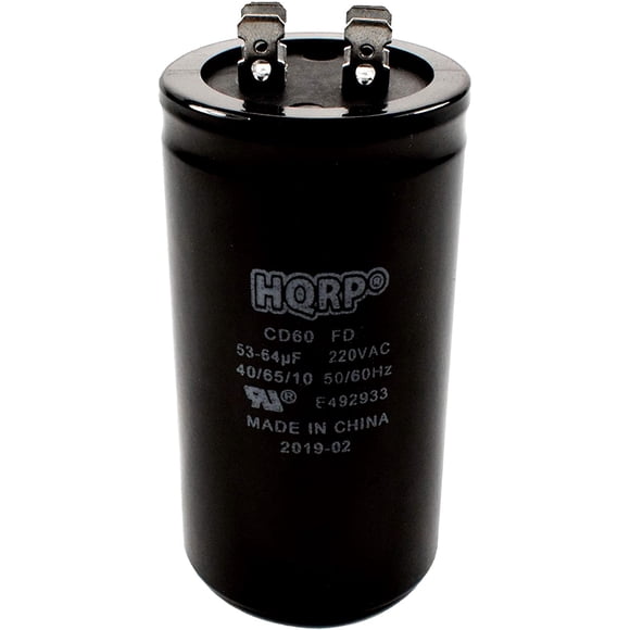 HQRP 53-64uf 220V Start Capacitor works with AC Electric Motor Start HVAC Blower Compressor Pump Garage Door Opener 53-64MFD CD60