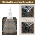 thumbnail image 6 of 70L Slim Laundry Hamper with Lid & Wheels, Rolling Laundry Basket with 2 Removable Liner Bags & 3 Mesh Bags, Narrow Dirty Clothes Basket, Foldable Handwoven Rattan Laundry Sorter, Brown, 6 of 15