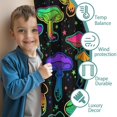 thumbnail image 3 of Blackout Kids Curtains,Rainbow Mushroom Neon Black Pattern Childrens Insulated Curtains Set Of 2,Bedroom Essentials,Toddler Room Decor 52"x84", 3 of 5