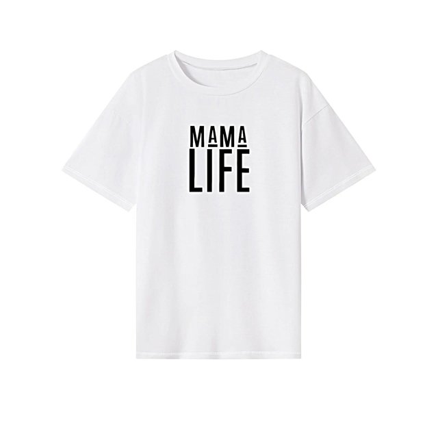 Camiseta de mujer Ropa de verano Traje Camisa suave con cuello redondo para viajes Trabajo XL