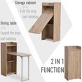 thumbnail image 4 of HOMCOM Armoire de Rangement 2 en 1 et Table à Manger à 4 Niveaux avec Abattant Maison, 4 of 10
