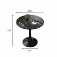 thumbnail image 2 of Generic Black Marble Round Dining Table - 24 Inch MDF Top, Steel Base, 2 of 13