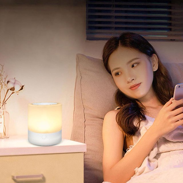 Lámpara Recargable LED Touch Night Light 7 colores de mesita de noche ajustable Ehuebsd Nuevos Originales