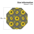 thumbnail image 3 of Pofeuu Sunflowers On Black And White Stripes Print Leather Coasters Set of 6, Round Cups Mugs Mat Pad for Home Kitchen Heat Resistant Drink Coasters,Octagon, 3 of 7