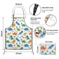 thumbnail image 3 of Colorful Dinosaurs Cacti Pattern Apron-Garden Aprons for Women with Pockets-Cotton Linen Waterproof Kitchen Cooking Gardening Aprons Adjustable for Kitchen,Cooking,BBQ and Salon 33x27 Inch, 3 of 7