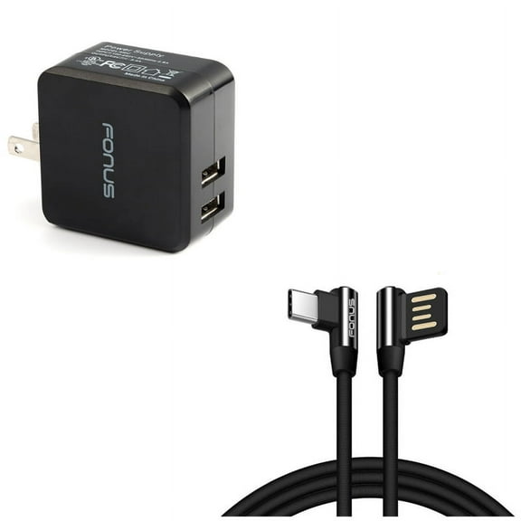 Power Cord 10ft Type-C Angle USB Cable w 2-Port USB 17W Home Charger A6M for Samsung Galaxy Tab S6 10.5 S5e 10.5 S4 10.5 Note 10 Plus A 10.1 (2019) Fold A20 A10e - Sony Xperia 5 10 Plus 1