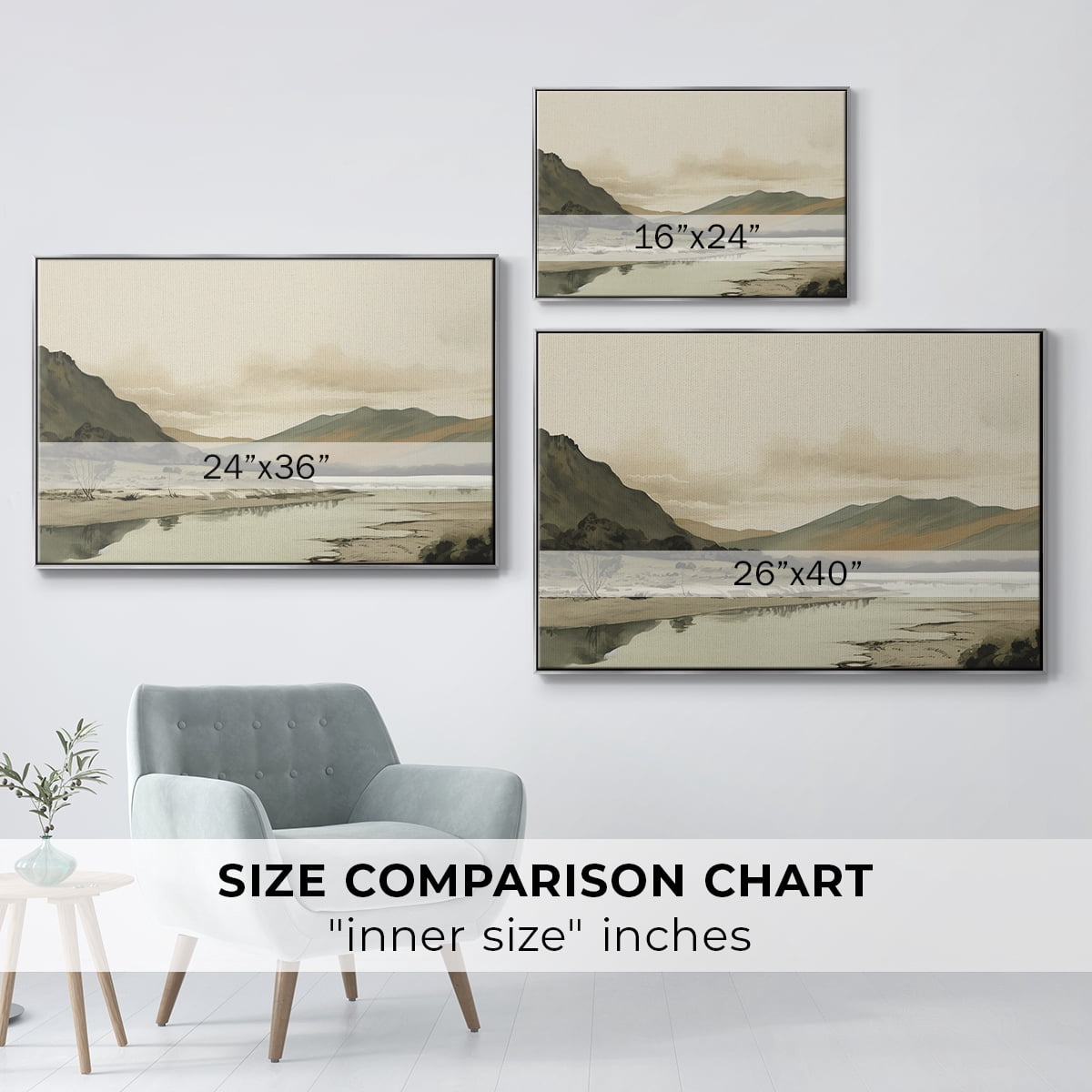 Vintage Landscape-XX By Wexford Home Framed in Silver Wood Gallery Wrapped Canvas 25 in. x 37 in.