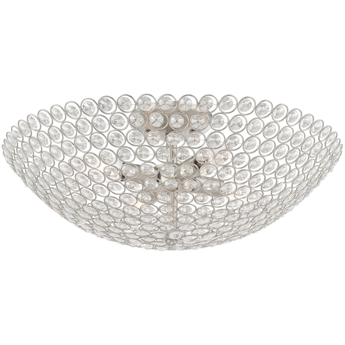 4 Light Brushed Nickel Ceiling Light fixture with Steel base material