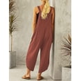 thumbnail image 4 of Salopette Ajustable Sans Manches en Coton et Lin pour Femmes, Ample, avec Poches, 4 of 7