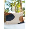 thumbnail image 6 of Outdoor Pillows Waterproof, Brown Navy Blue Bedding Throw Pillows with Insert for Couch Sofa Bed, Modern Abstract Art Geometric 12x20 Inch Pillowcases Decorative Camping Patio Pillow Set of 1, 6 of 8